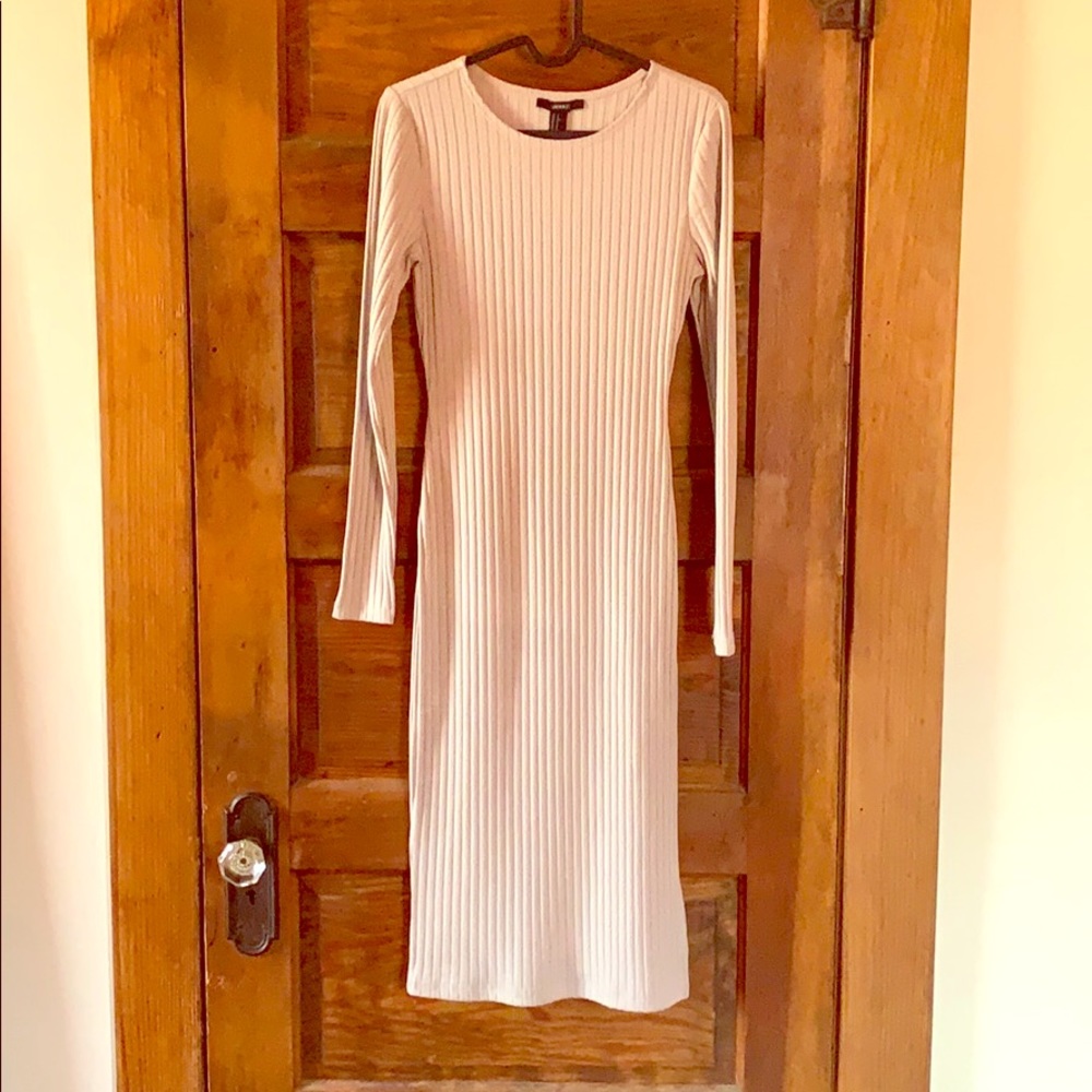 Tan Forever 21 Long sleeve Dress